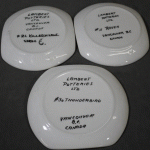1e. Lambert Potteries plates, #21 Killerwhale, #11 Raven, #30 Thunderbird, marks